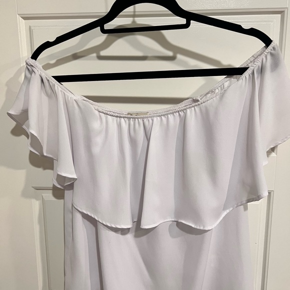 Show Me Your Mumu White Ruffle top - Picture 2 of 3